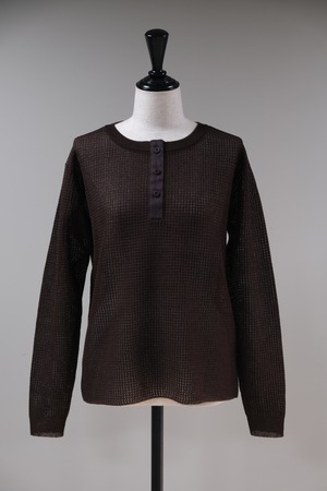 【kota gushiken】Anti-Thermal Sheer Knit -Brown-