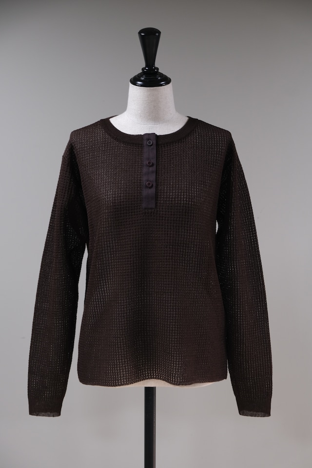 【kota gushiken】Anti-Thermal Sheer Knit -Brown-