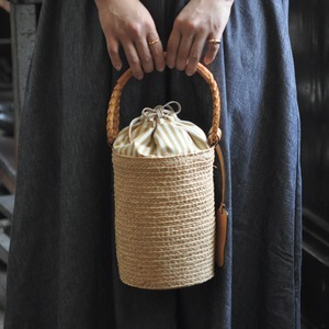 Roberto Pancani raffia leather bag -natural-