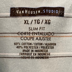 【VAN HEUSEN】ビッグサイズ ポロシャツ XL ボーダー パステルカラー US古着 アメリカ古着