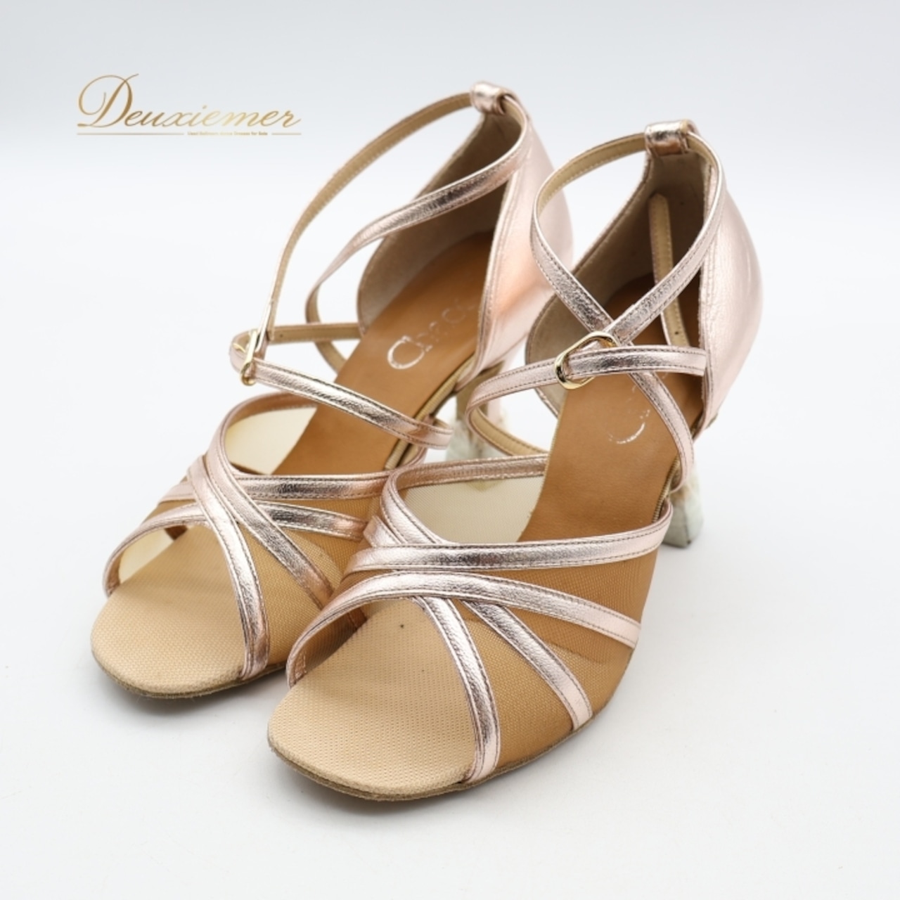 社交ダンス 衣装 ラテン シューズ 23 1/2サイズ ピンク系 チャコット Chacott 靴 くつ ヒール レディース ピンクゴールド 上品 メッシュ 練習 レッスン ダンスシューズ ダンス衣装 ステージ イベント パーティー かわいい 光沢 高級感