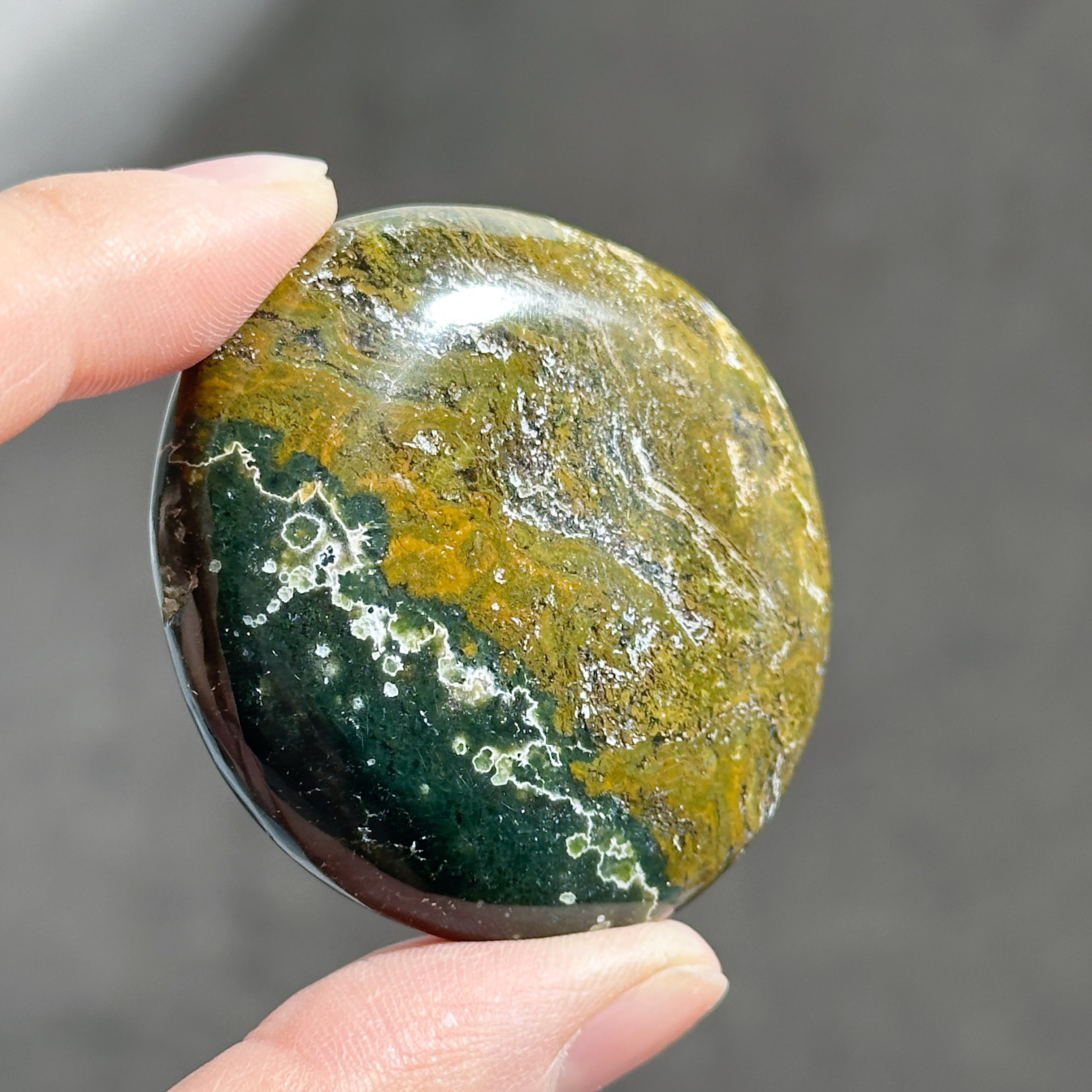 オーシャンジャスパー パームストーン62◇ Ocean Jasper ◇天然石