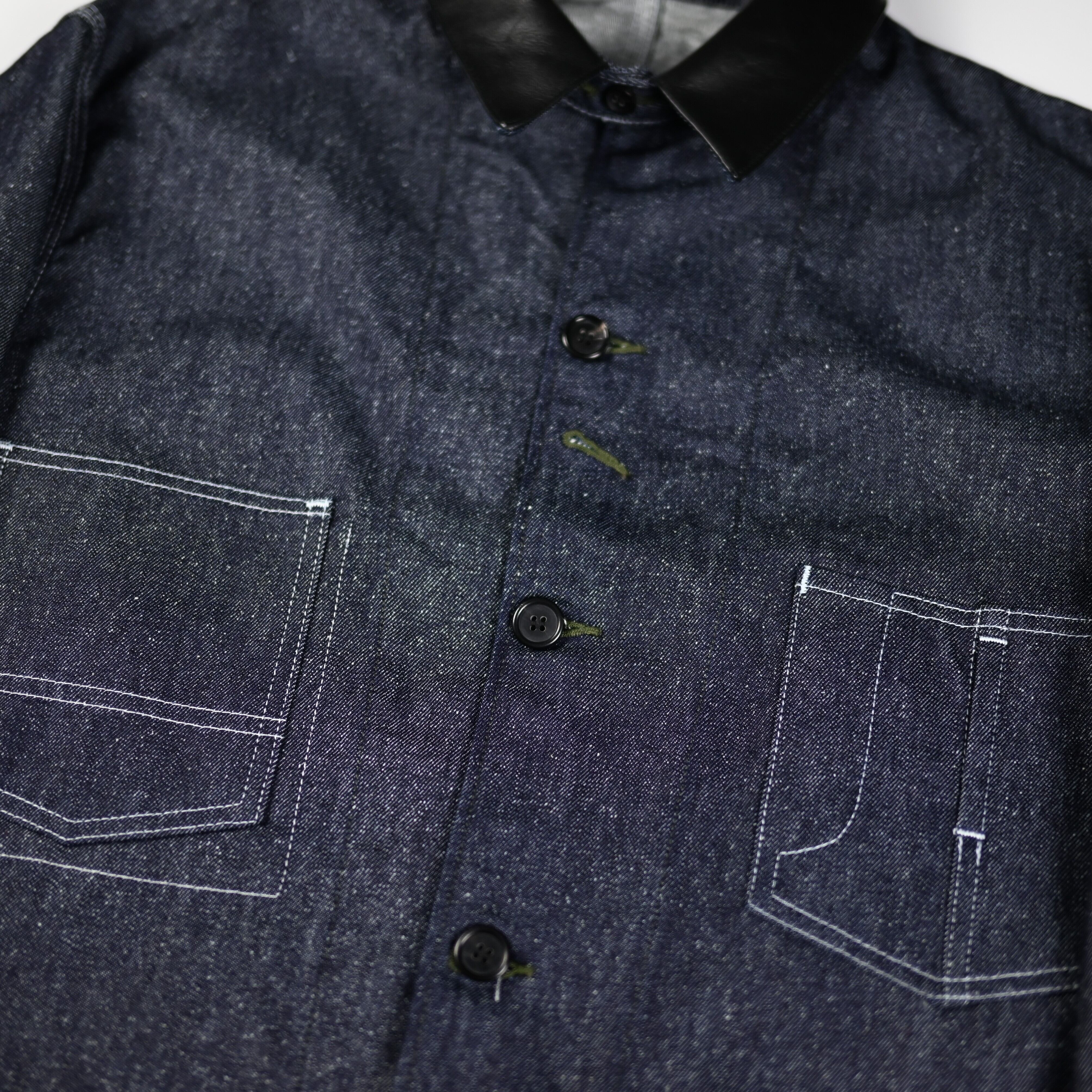 INTERIM / GOAT LEATHER COLLAR SILK NOIL DENIM 1st HERCULES