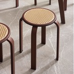 丸 スツール 45.4cm 木製 椅子 ナチュラル カントリー 北欧 ダークブラウン おしゃれ 可愛い リビングルーム 軽量