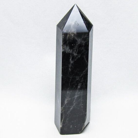 黒水晶 ポイント モリオン 六角柱 置物 一点物 152-4361