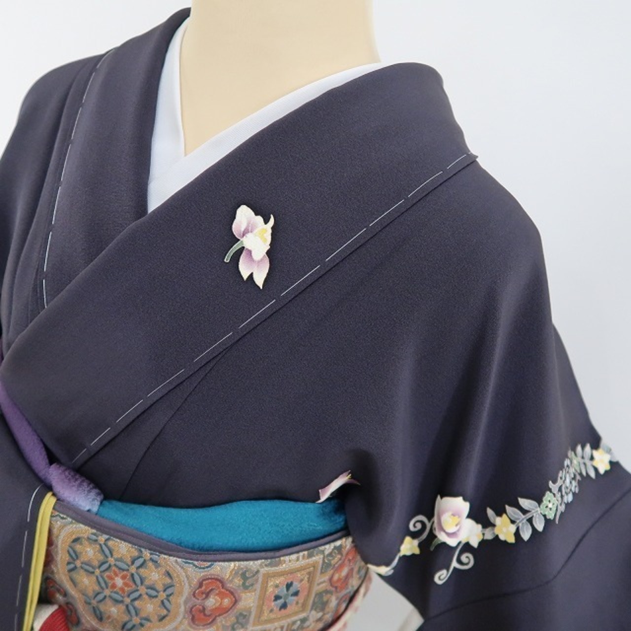 新品 本加賀友禅 橋本静華 やまと 胡蝶蘭 着物 仕付け糸付 訪問着 4156 