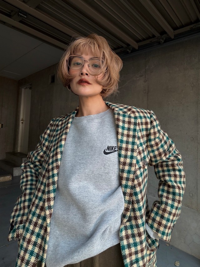 （OT1383）Checkered tailored jacket made in France