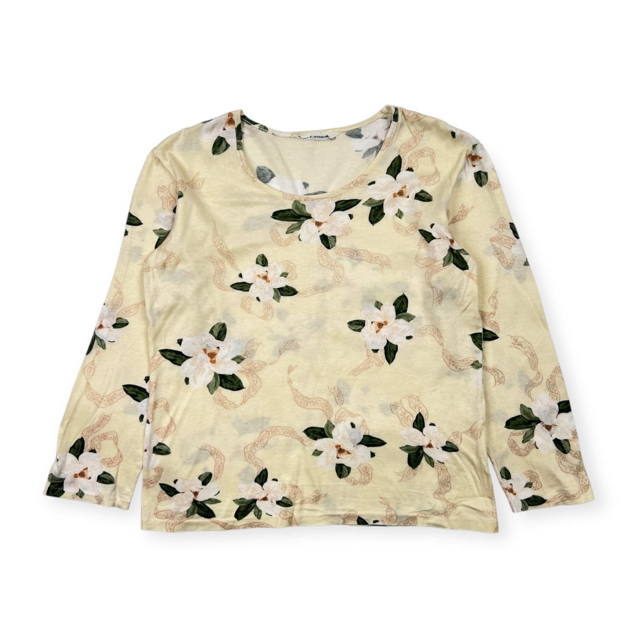 INGEBORG インゲボルグ 花柄 長袖 Tシャツ カットソー/アイボリー系 レディース