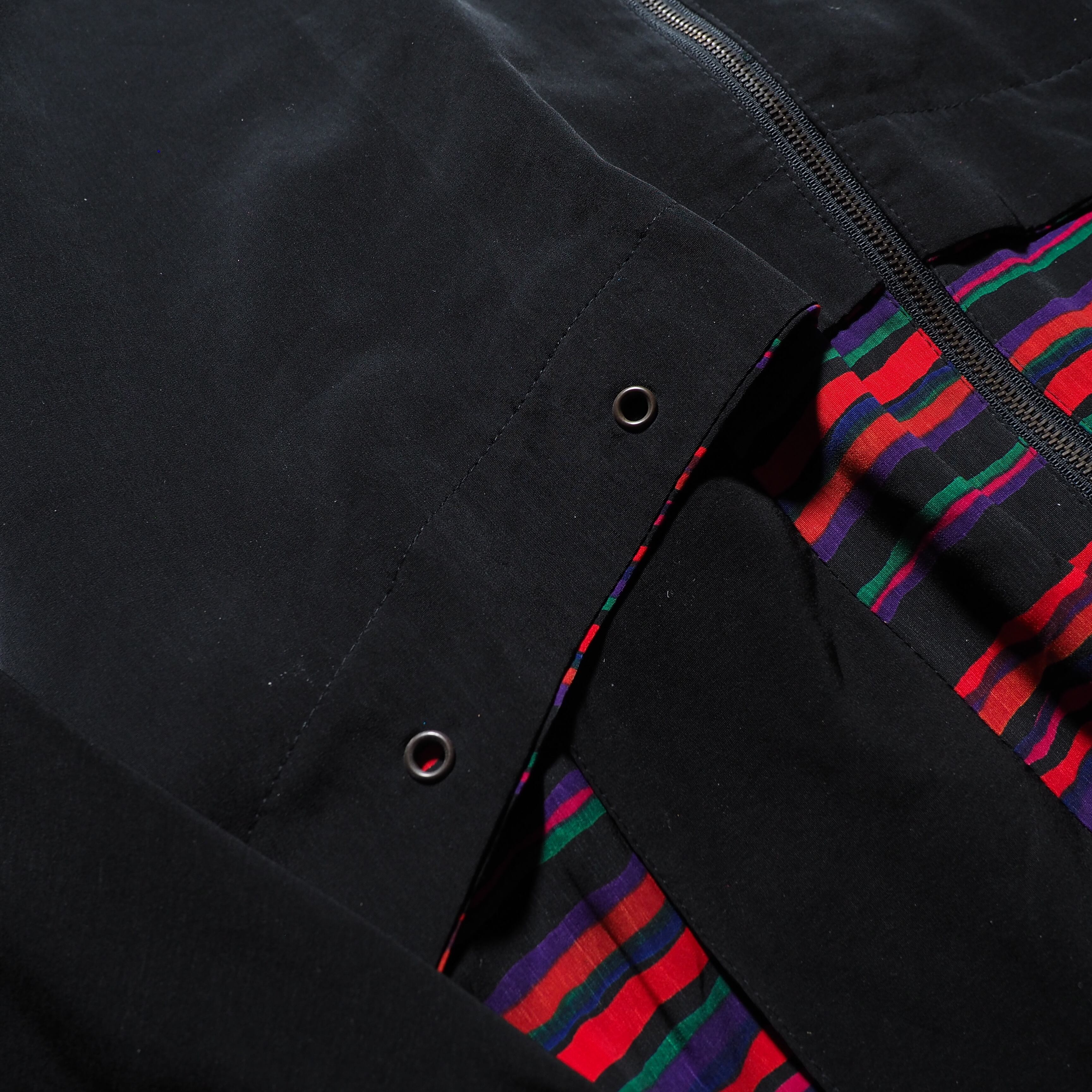 Black mode multi color Border layered vintage Dolman sleeve Blouson