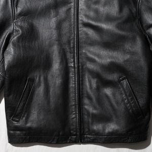 極美品 L アルミジップ 牛革 OLD GAP レザージャケット ブラック オールドギャップ