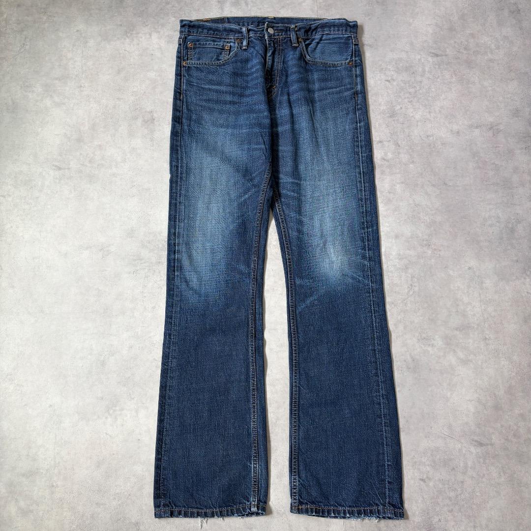 リーバイス527 Levis W34 フレア ブーツ 青 古着 ヒゲ 21578
