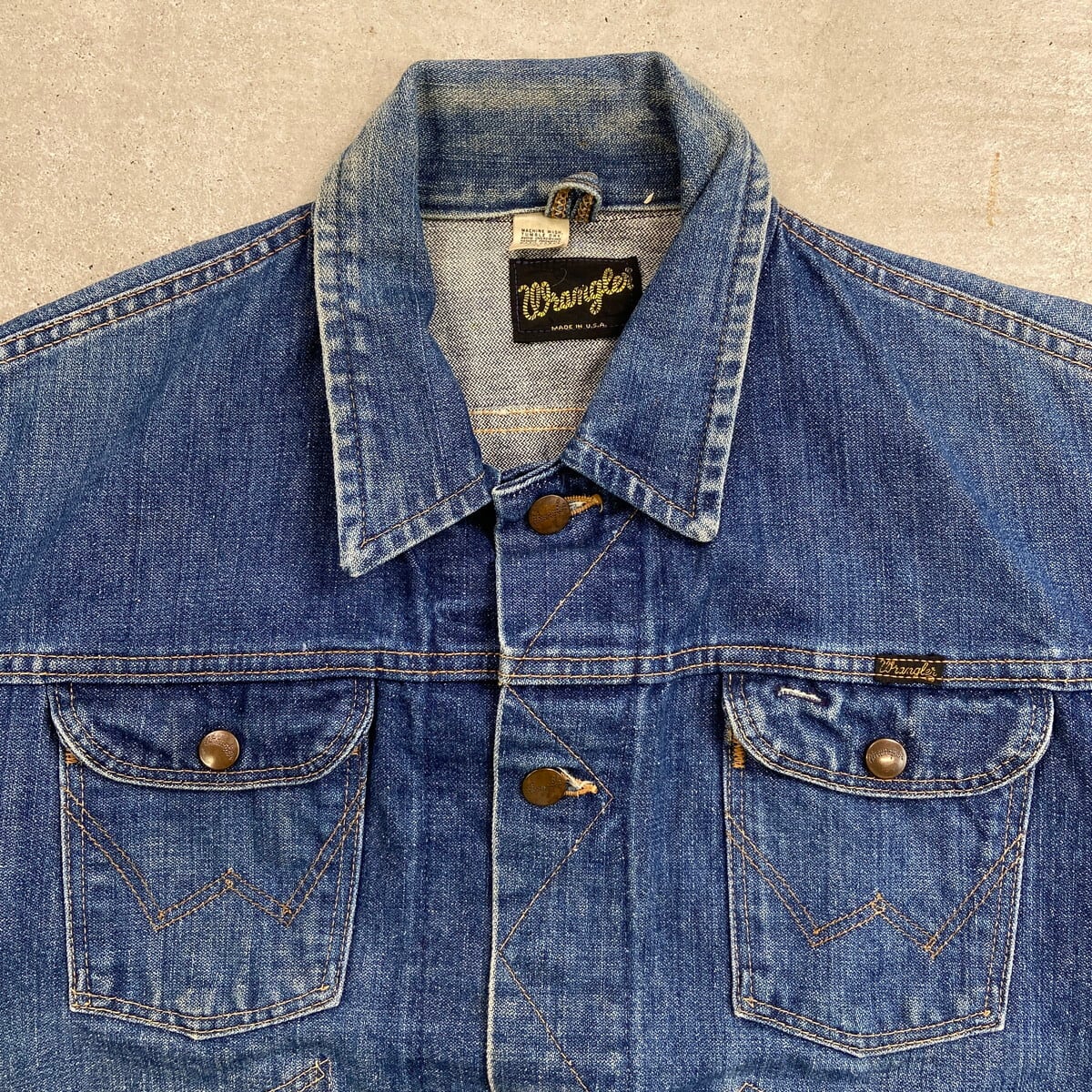 70年代 USA製 黒タグ Wrangler ラングラー 124MJ デニムジャケット