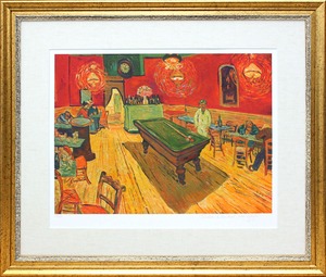 ゴッホ 絵画「夜のカフェ」額縁4色選択可能 作品証明書 展示用フック 限定エディション付複製画 ジークレ