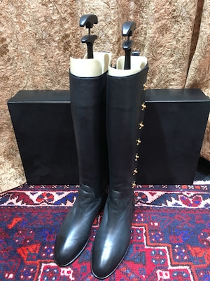 2000000014425 CHANEL COCO MARC TURN LOCK LEATHER BOOTS MADE IN ITALY/シャネルココマークターンロックレザーブーツ