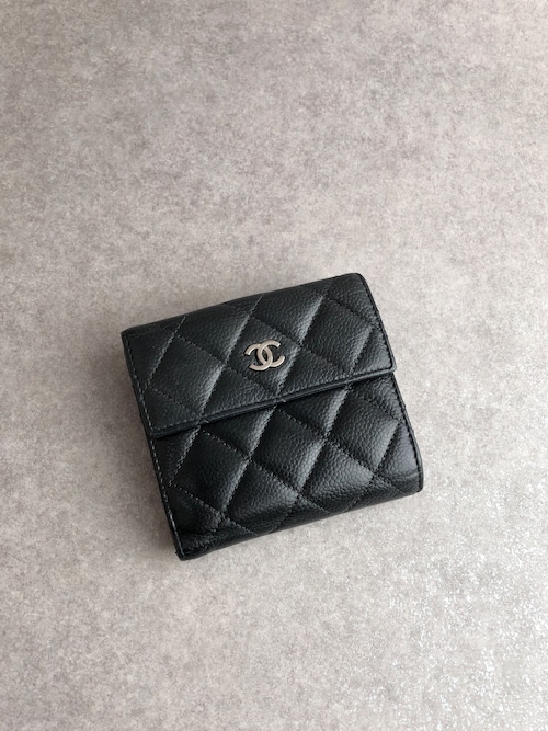 CHANEL シャネル マトラッセ 財布 ブラック ココマーク レザー キャビアスキン 二つ折り vintage ヴィンテージ オールド f4xrcc
