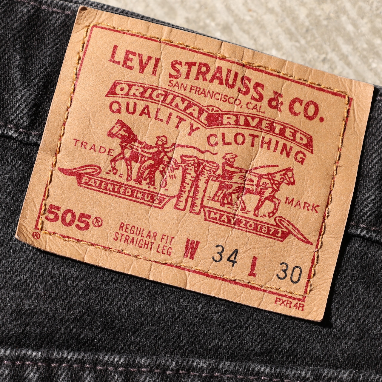 美品 34×30 Levi’s 505 USA 97年 サルファー ブラック デニム パンツ リーバイス