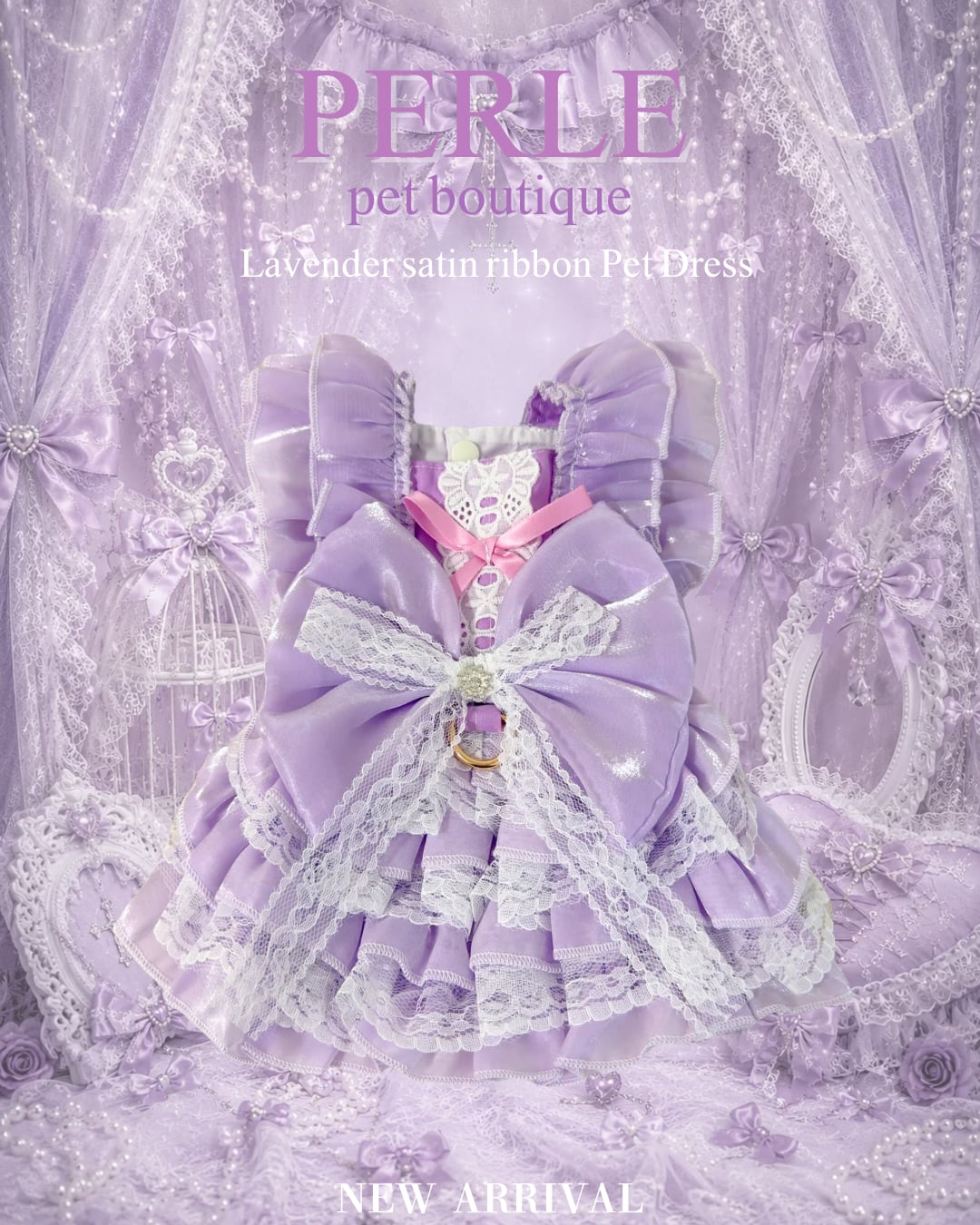 Purple Ribbon jewelry pet dress
