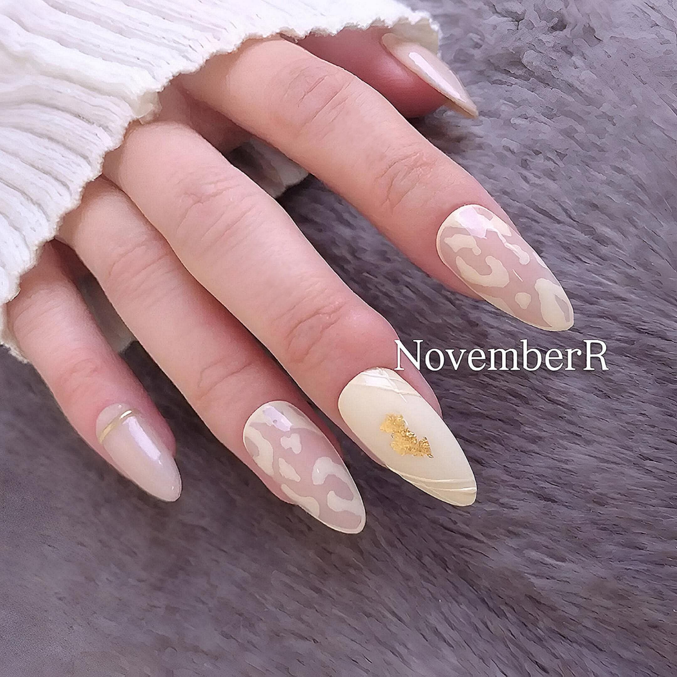 LA623☆冬レオパードネイルチップ | NovemberR 〰️ネイルチップ販売〰️