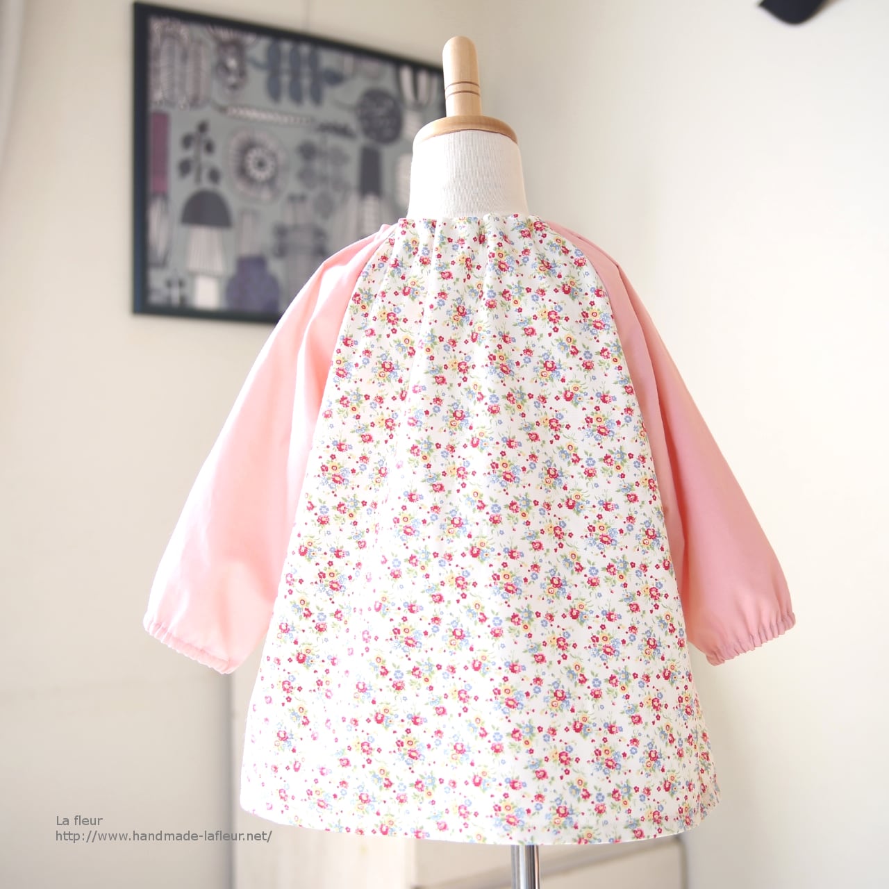 女の子　スモック　110 花柄　ミント　ピンク 女の子 スモック 110 花柄 ミント ピンク 女の子スモック110 花柄