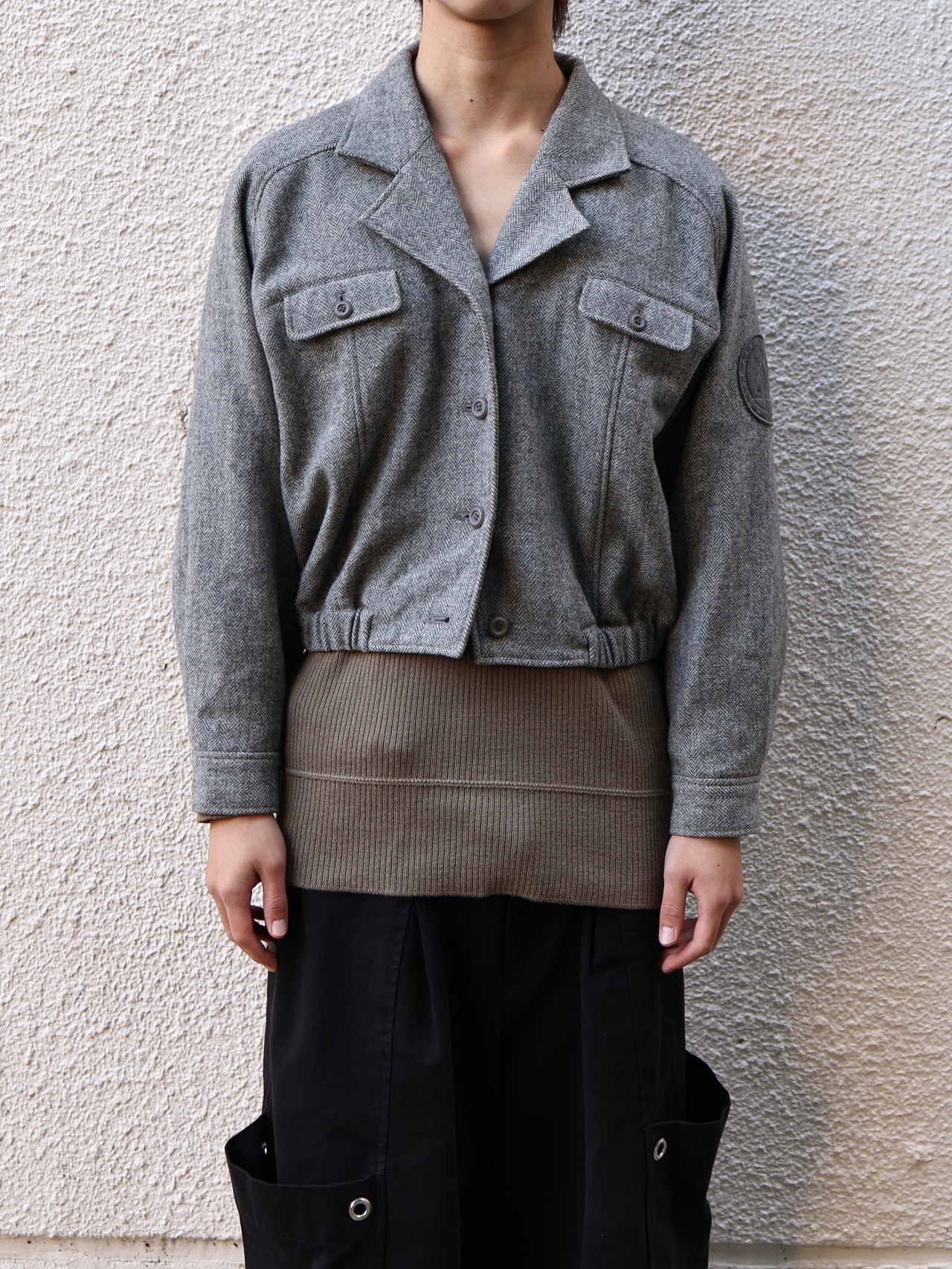 【balenciaga sports】cropped button blouson