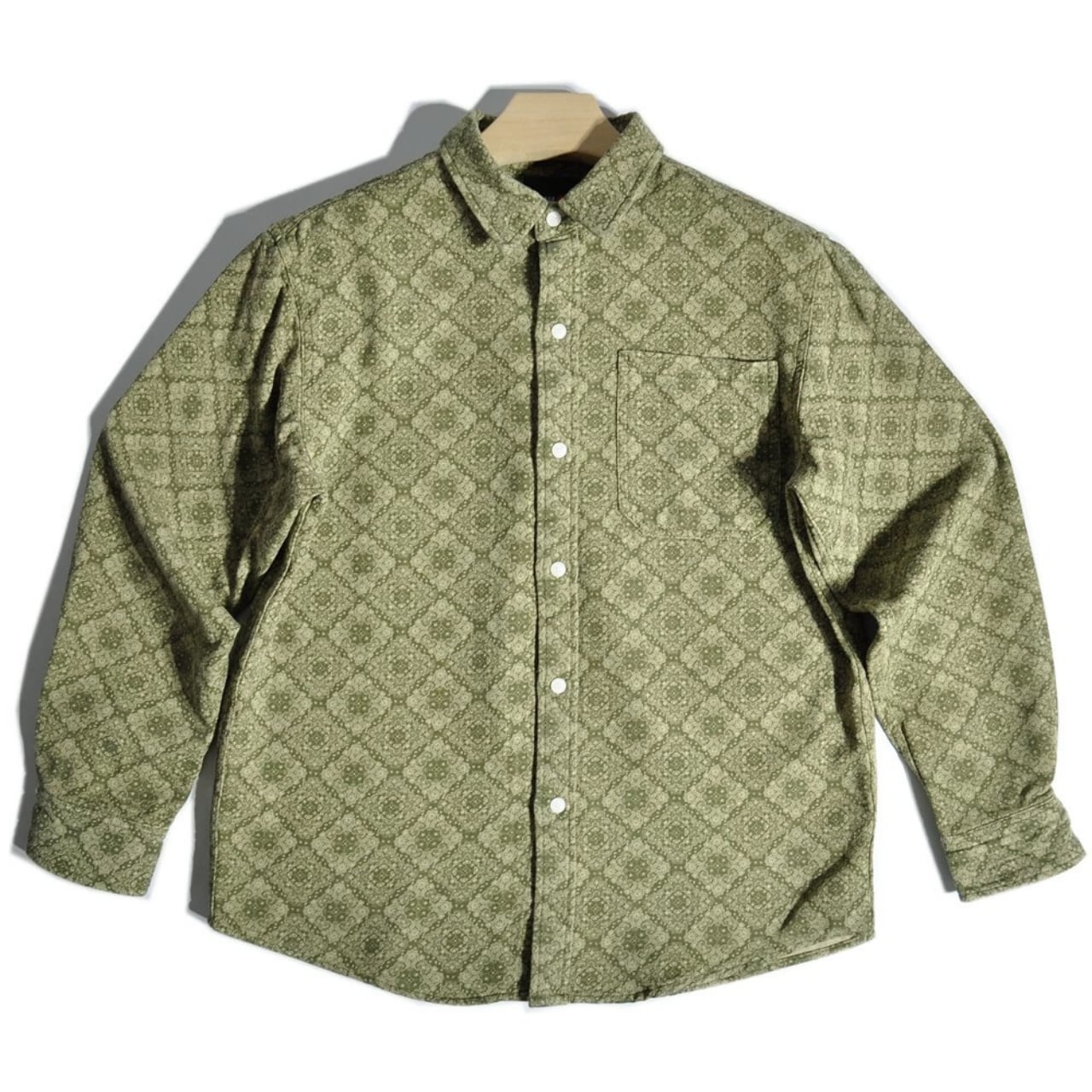 Patterned long sleeve chest pocket shirts 2colors 00138