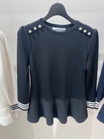 BORDERS at BALCOMY RAYON PEPLUM KNIT3色展開 ボーダーズアットバルコニー　レーヨンペプラムニット