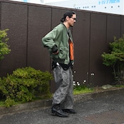 Leh(レー)GANKO別注×damage waffle L/S sweater コーディネート