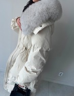 【新作5％OFF・3日間】FoxFur 100% & Goose-Down100% Long Jacket_3colors