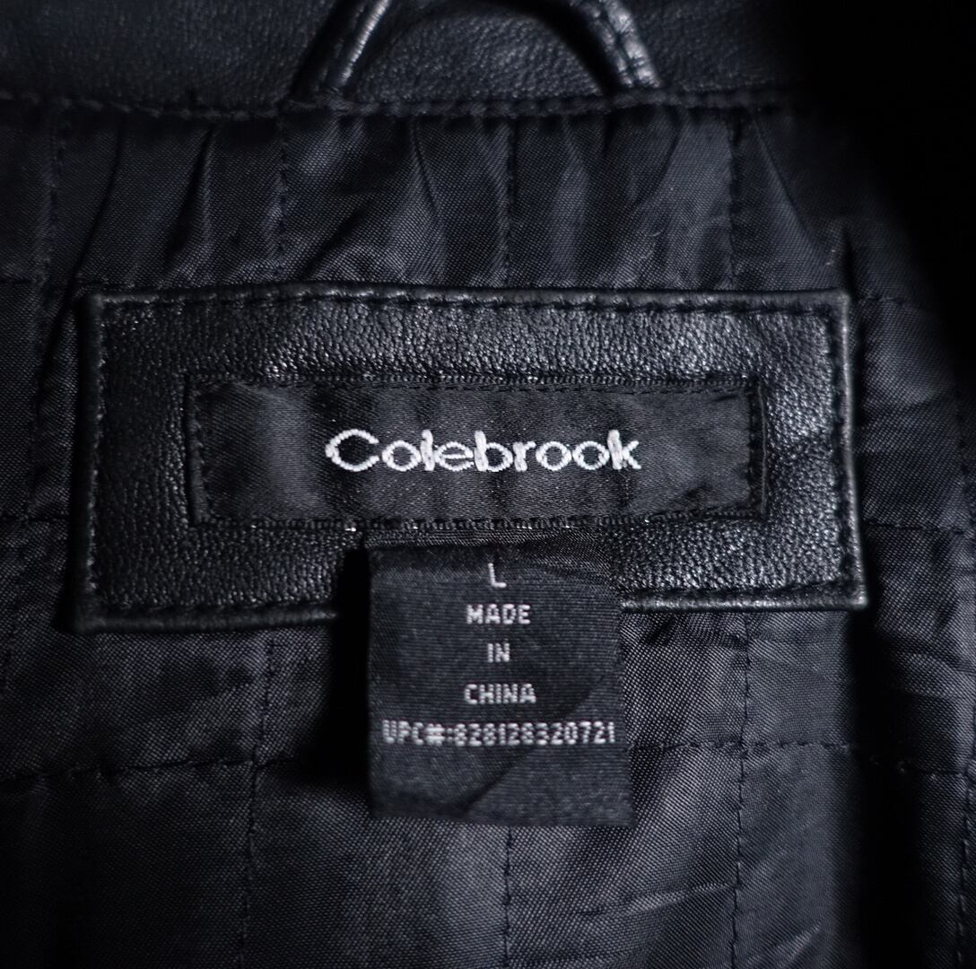 90s “Colebrook” Black Real Leather Zip Jacket | 古着屋 FORCE