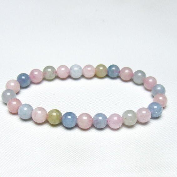 ミックスカラーベリル ブレスレット 7mm 一点物 メール便可 [M便 1/10] 111-48730