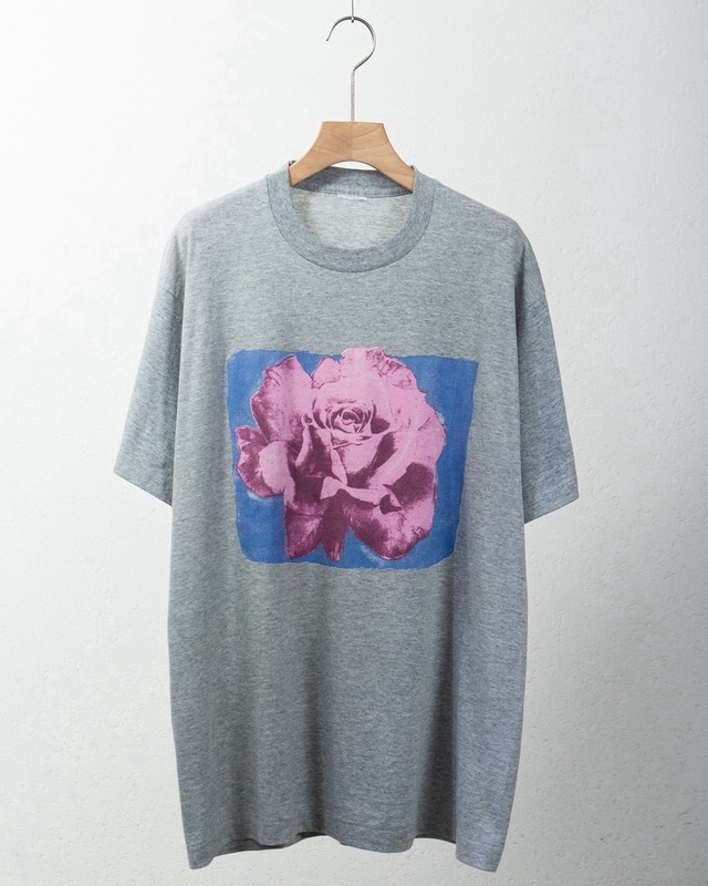 flower art printed T-shirt / single stitch