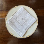 テーブルナプキン　白リネン　モノグラム刺繍 12clea16-2