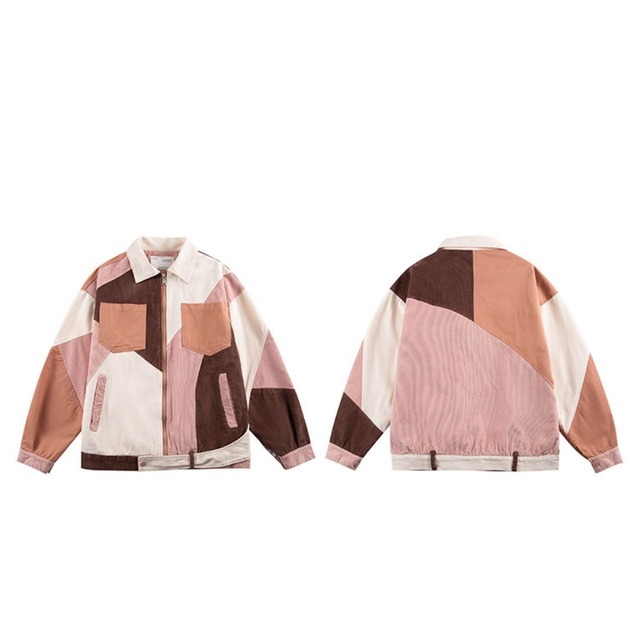 ジオメトリックブロッキングオーバージャケット 2col   R00864