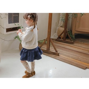 「予約販売」秋レース付きデニムスカート