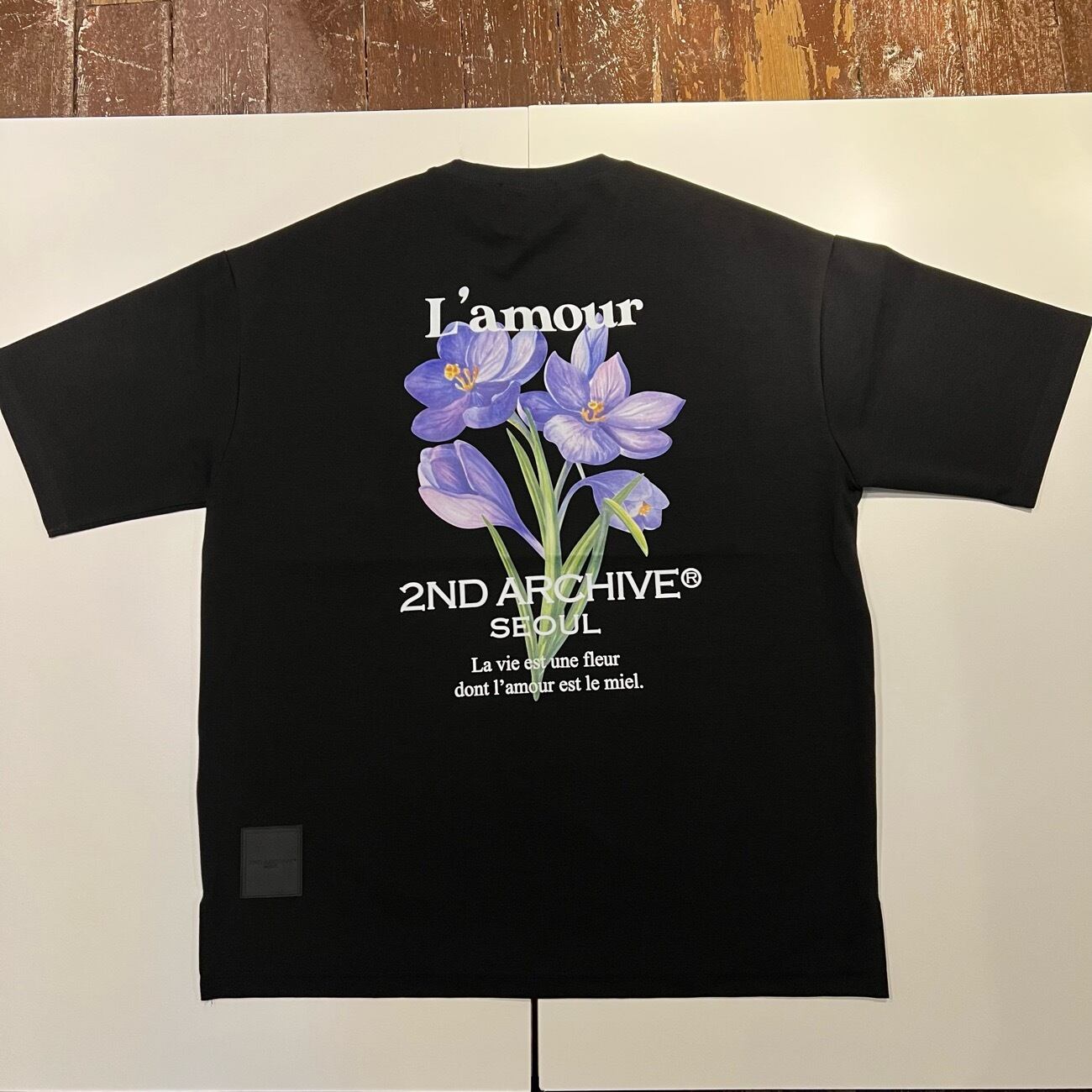 【VT-00953-2】Flower back print crew neck T-shirt / 2ND ARCHIVE / フラワー  バックプリント クルーネック T-シャツ