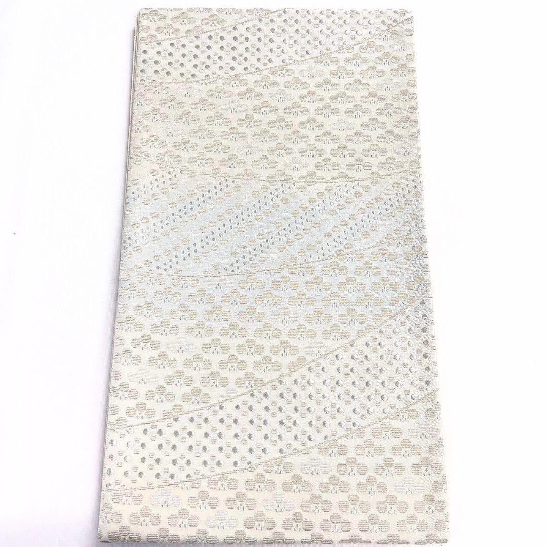 未着用 金華山織り 輪奈ビロード 松模様 花菱 袋帯 着物 114a p  