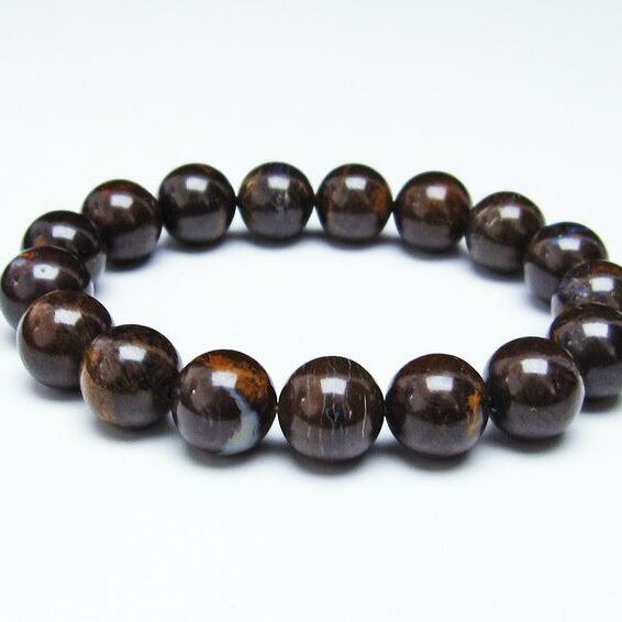ボルダーオパール ブレスレット 13mm アイアンオパール 一点物 111-29481
