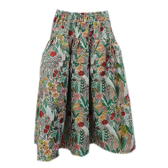 Retro flower tiered skirt《2color》　100152