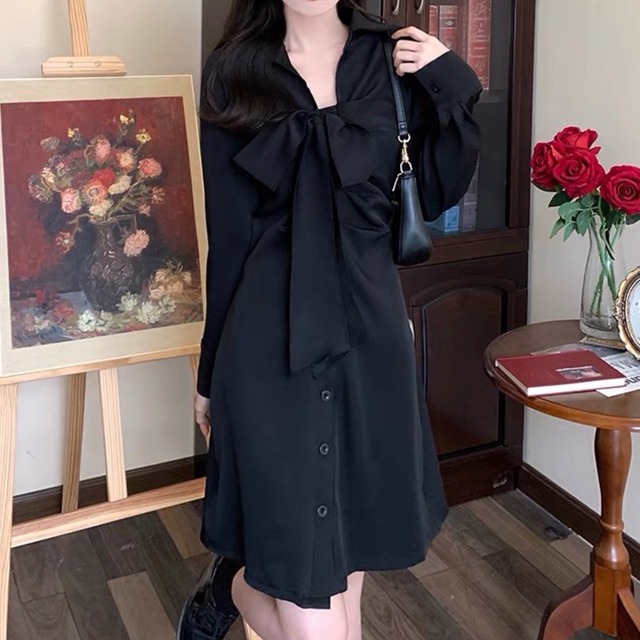 ribbon tie shirt OP　A0098