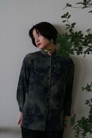 Vintage open collar silk shirt