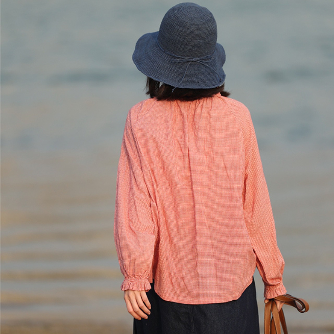 ギンガムチェックリラックスシャツ W01225