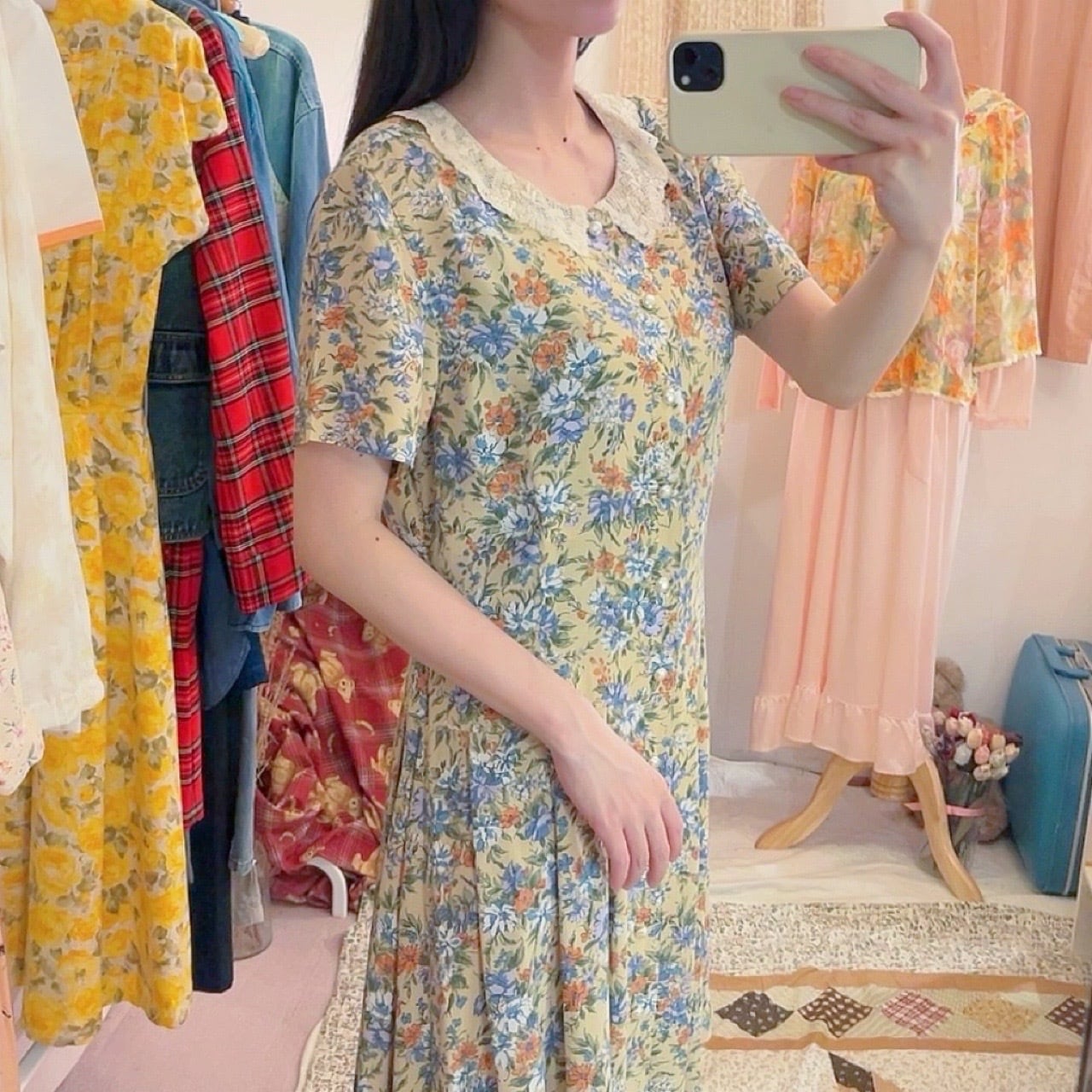 KEITH / lace collar flower one-piece