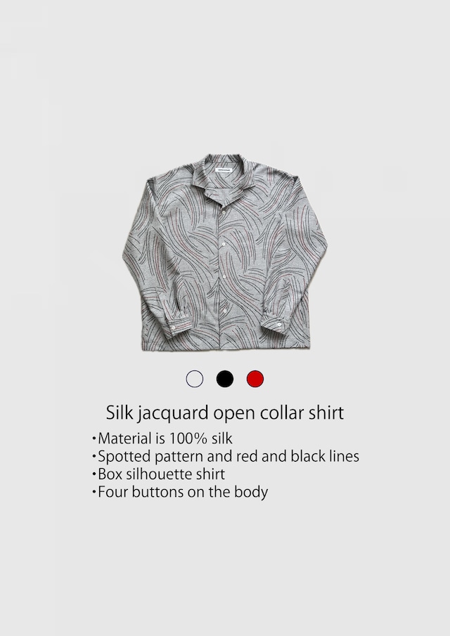 Silk jacquard open collar shirt