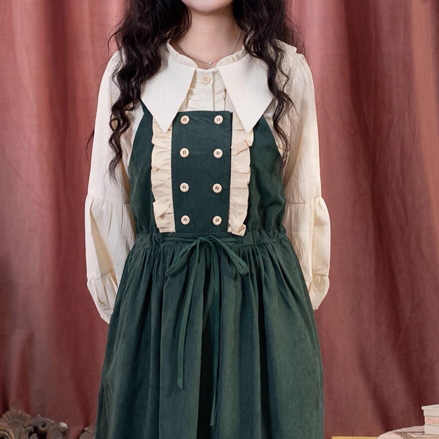 SEASONZ クラロリ ワンピース フォレストグリーン 控えめ ふんわり