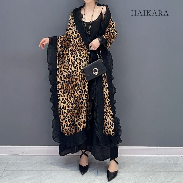 Leopard print elegant shawl