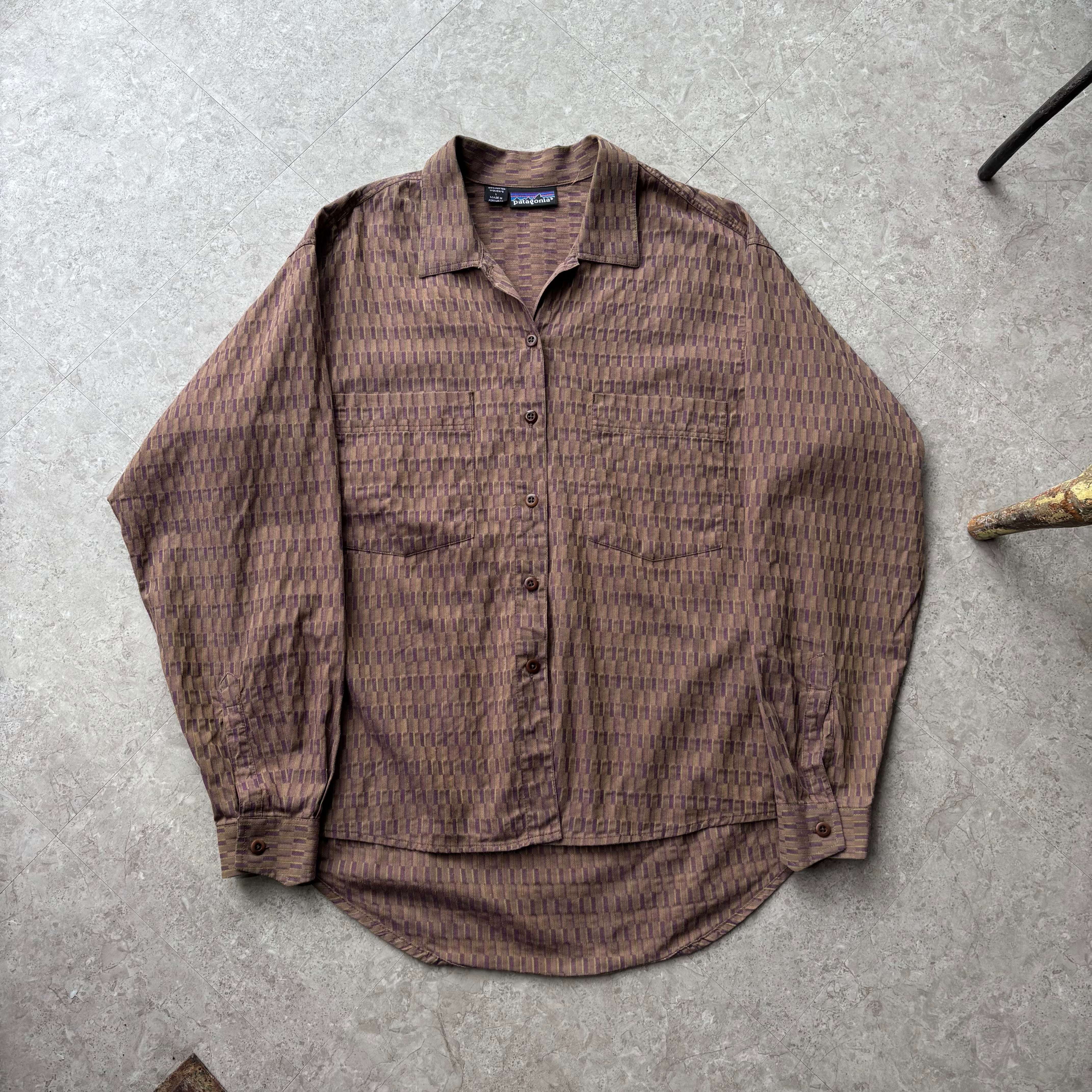 1991s Patagonia "Jacquard" light weight cotton L/S shirt【仙台店】