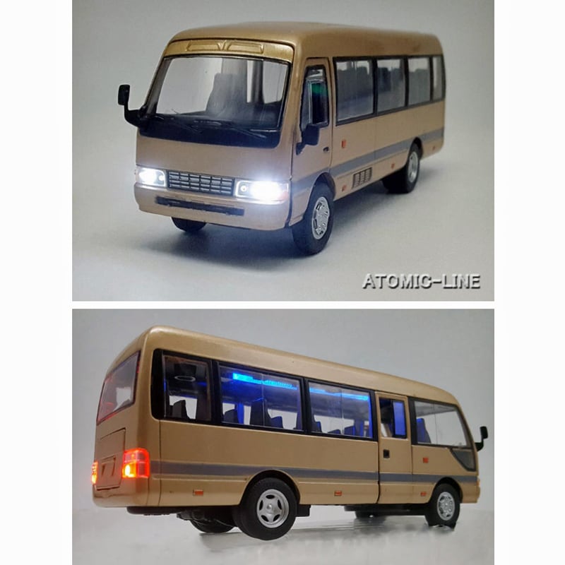 TOYOTA コースター バス 1/32 ミニカー ライト点灯 エンジンサウンド