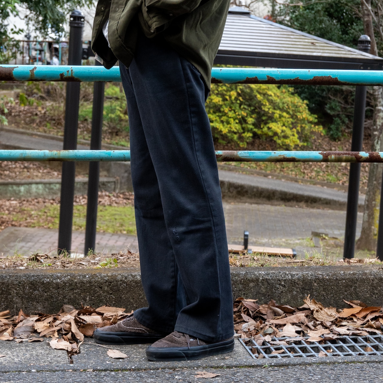 1970’s Dickies flare pants black