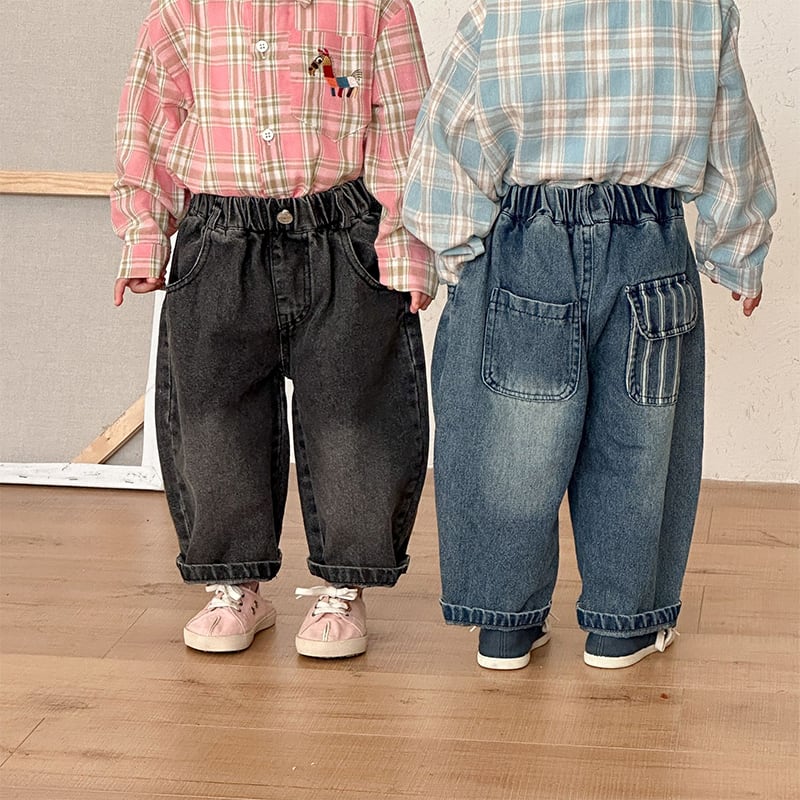 BABY&KID】春作リラックスデニムカーブパンツ | 韓国子供服通販 - Baker