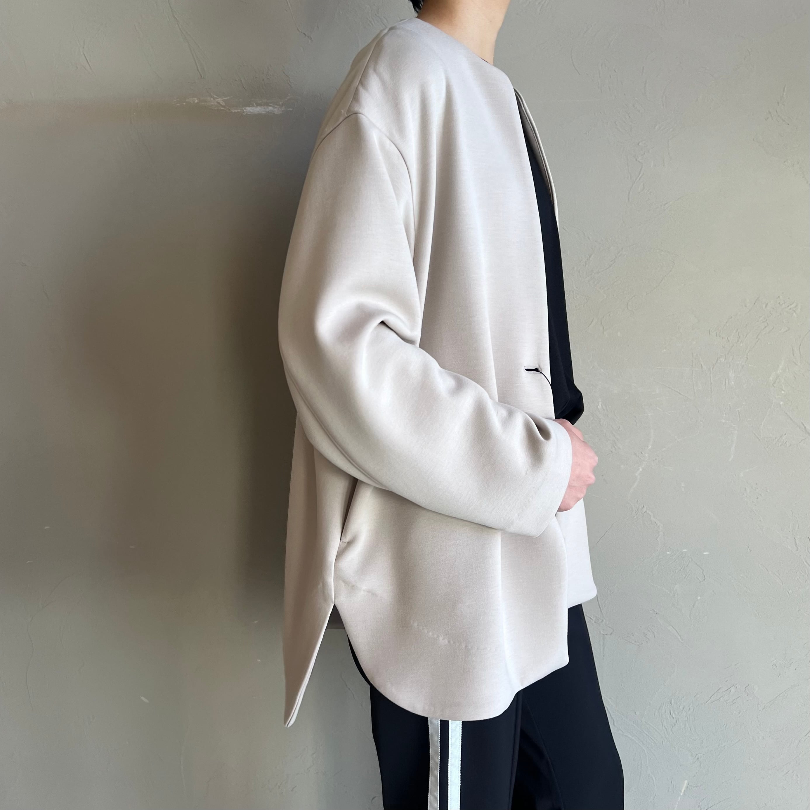 R.D CLOTH ノーカラージャケット Lサイズ色アイボリー CLOCHE 】ダンボールノーカラージャケット | valance 福井｜レディース